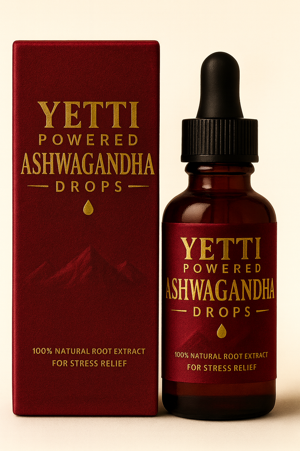 YETTI Ashwagandha Extract Drops | Daily Stress Relief, Focus & Balance | 30 mL